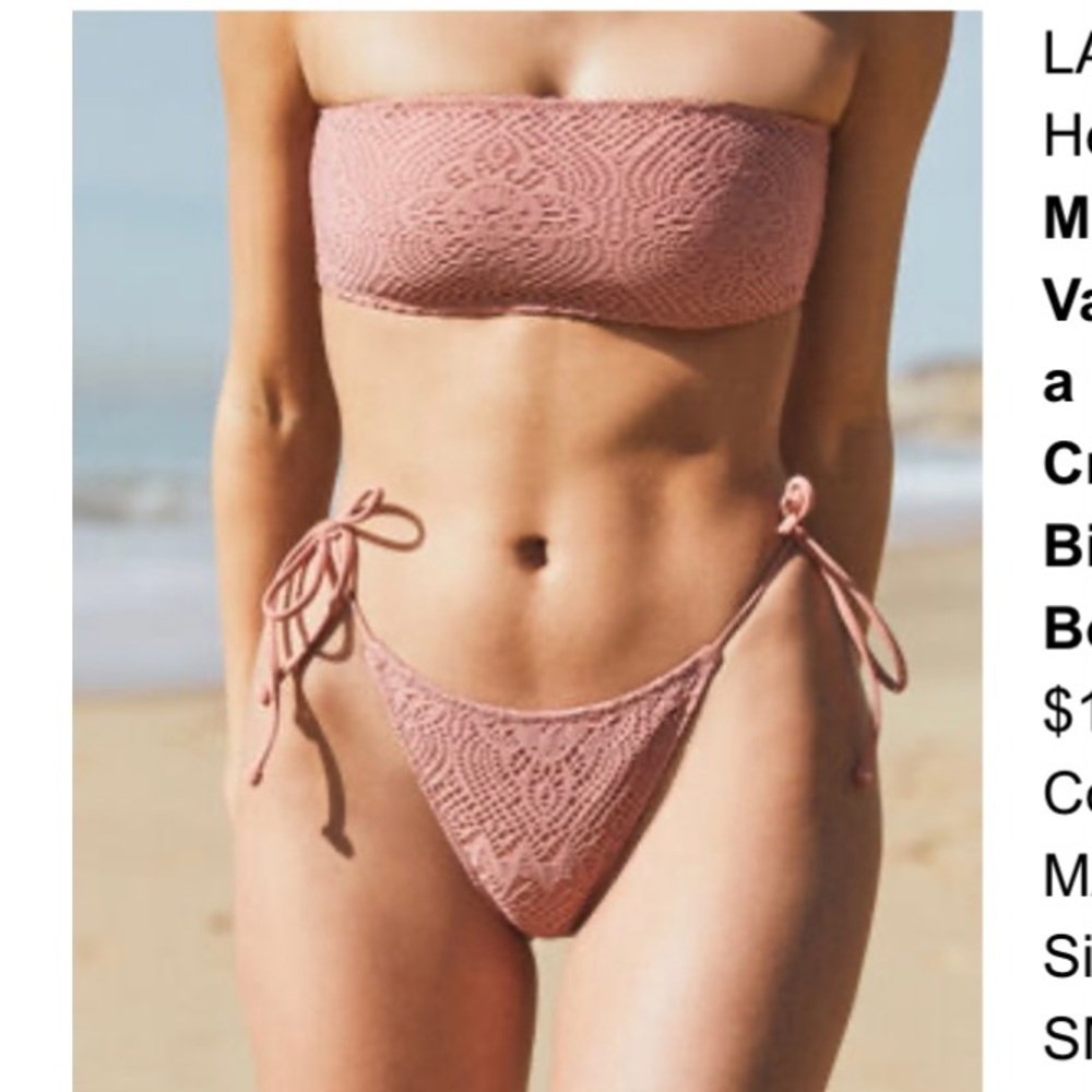 NWOT LA Hearts crochet swim set